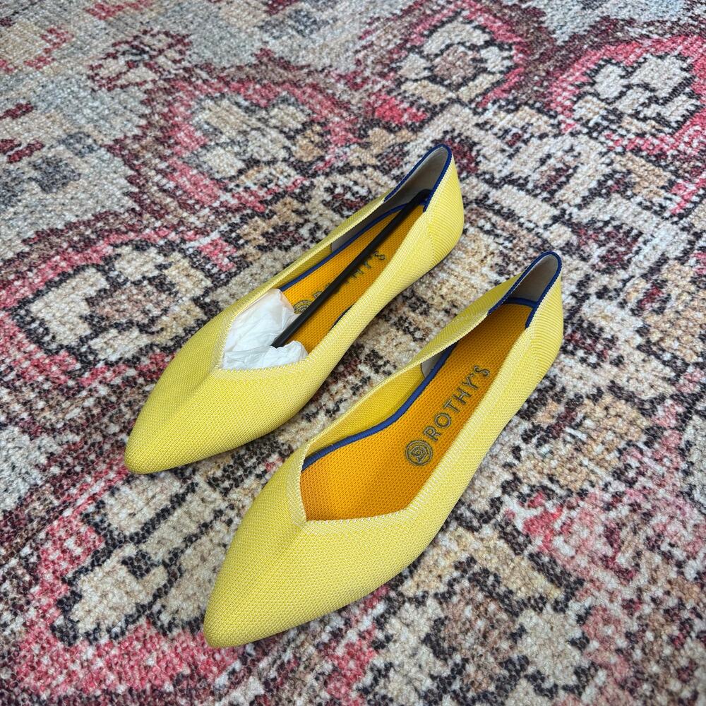 Rothy’s The Point Flat Yellow Knit Size 9 (Fits 9.5) NWT - Picture 5 of 7